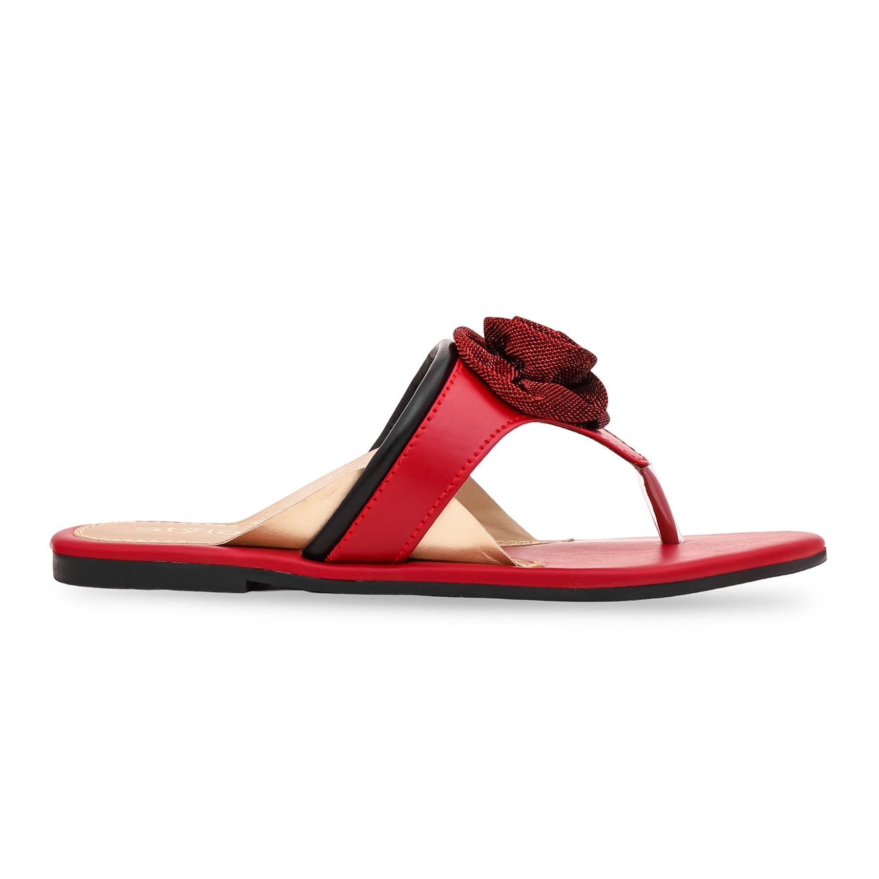 Red Casual Chappal CL1602