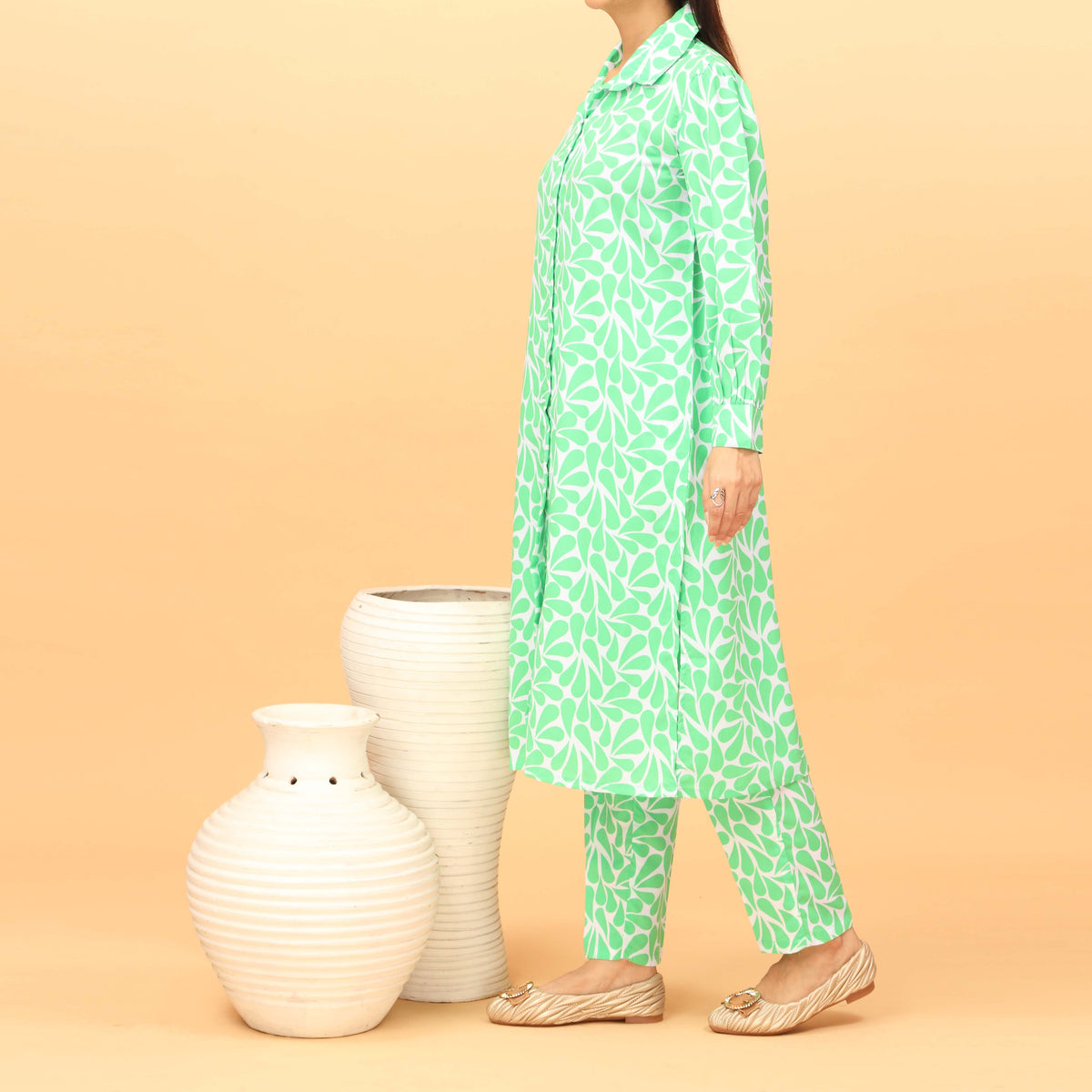 2PC Printed Grip Silk Suit PW4107 Stylo