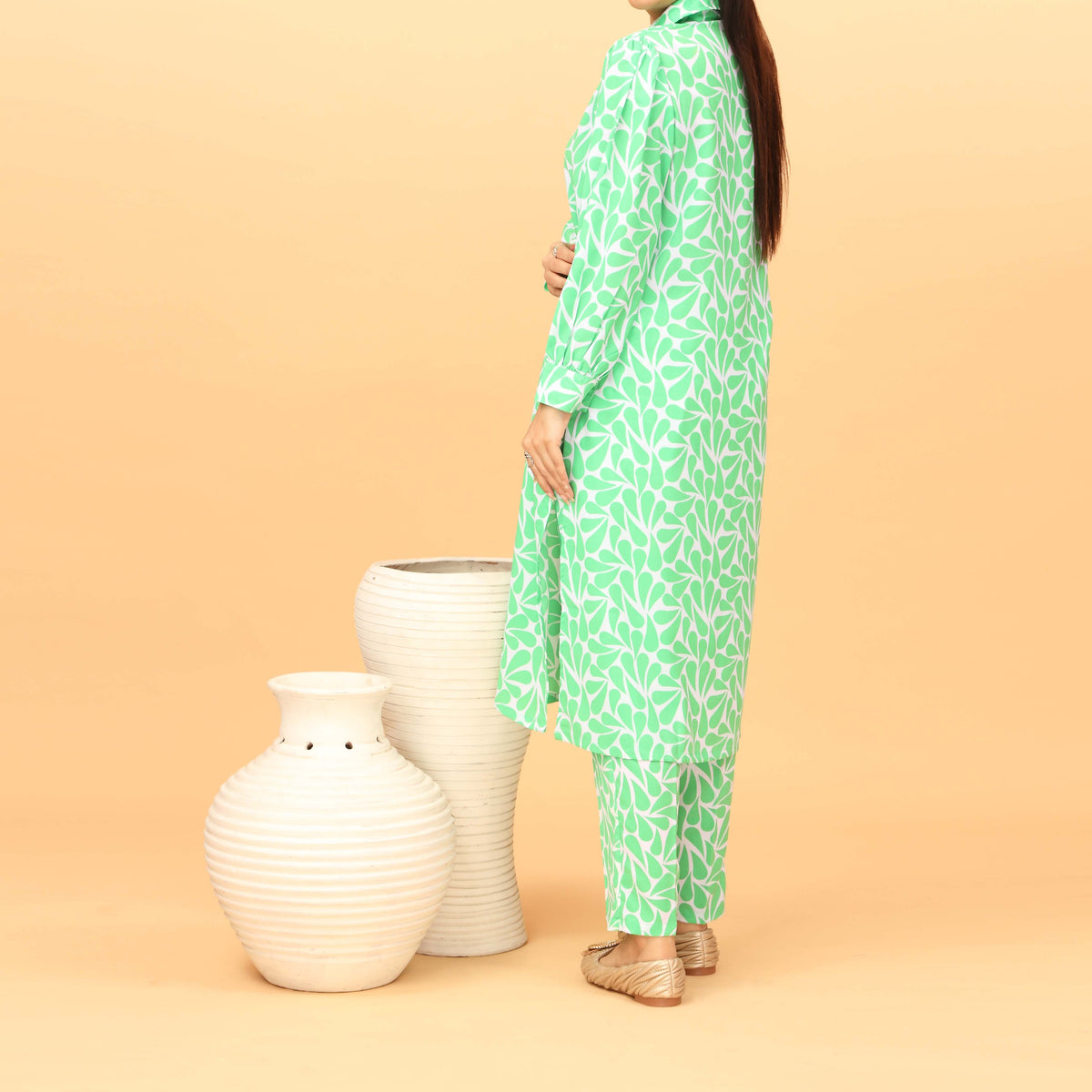 2PC Printed Grip Silk Suit PW4107 Stylo