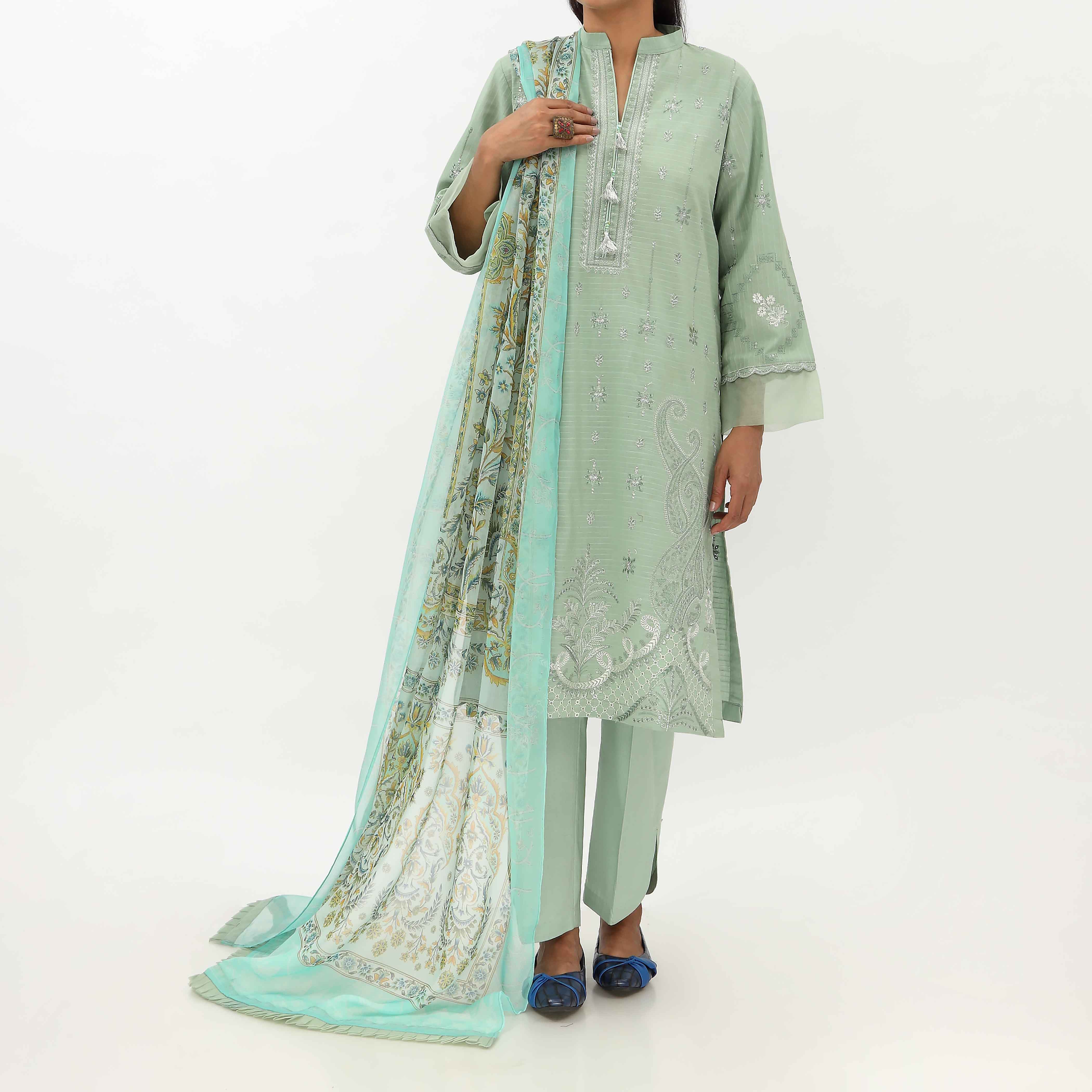 3Pc Unstitched Suit Lawn Ebroidered Suit-998 main image 0