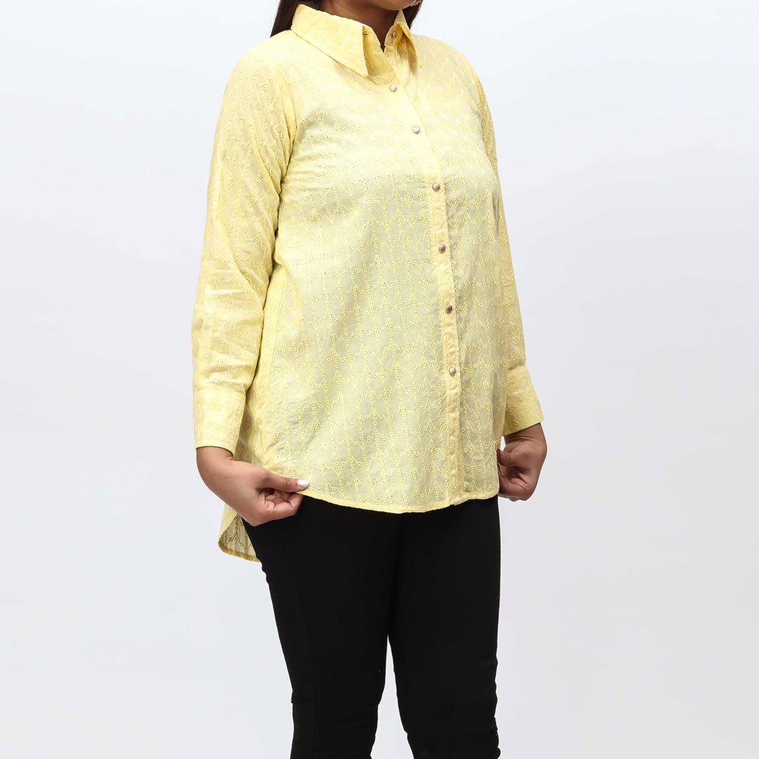 1PC- Embroidered Chicken Kari Top PS4136