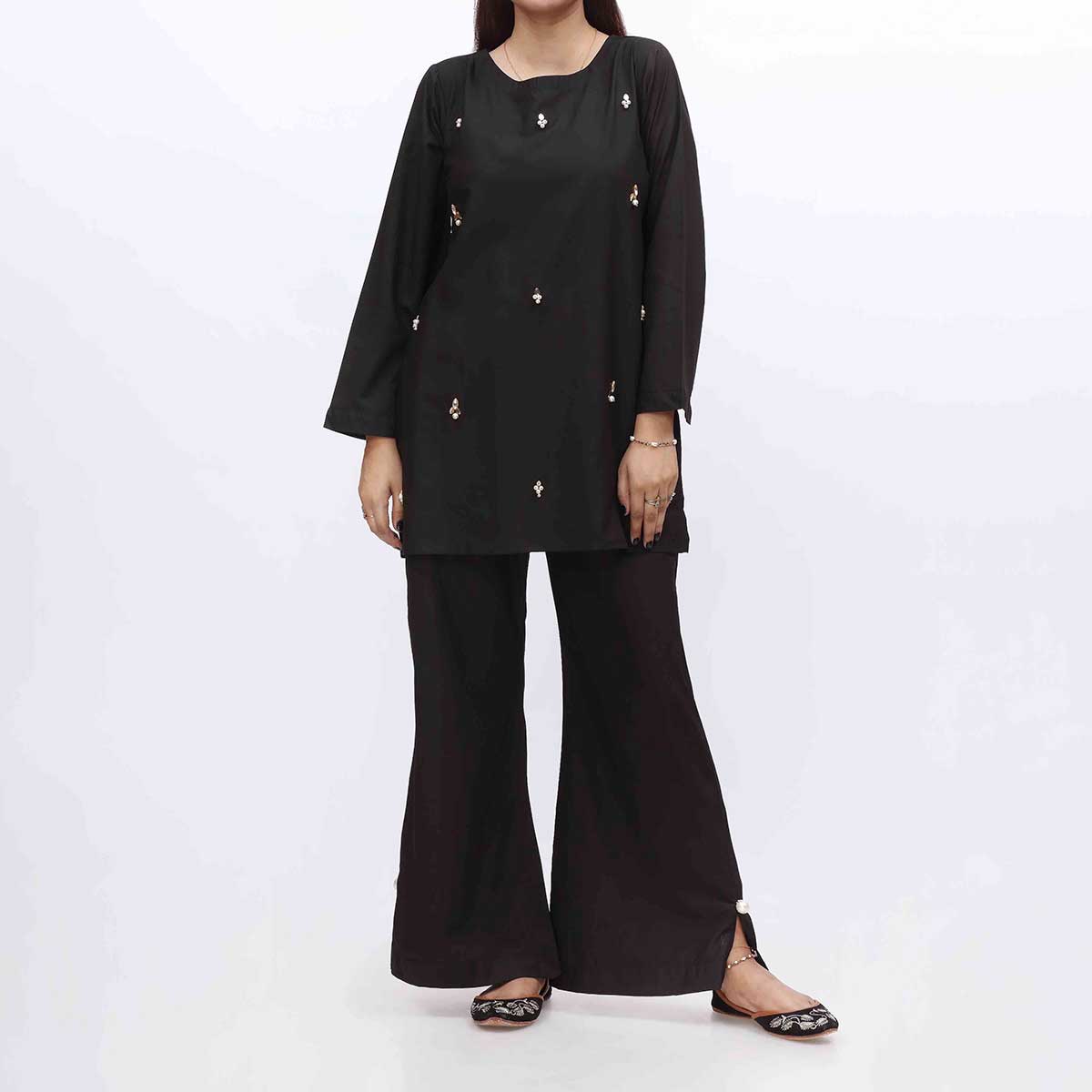 2PC- Embellished Wash & Wear Shirt With Trouser PW3132