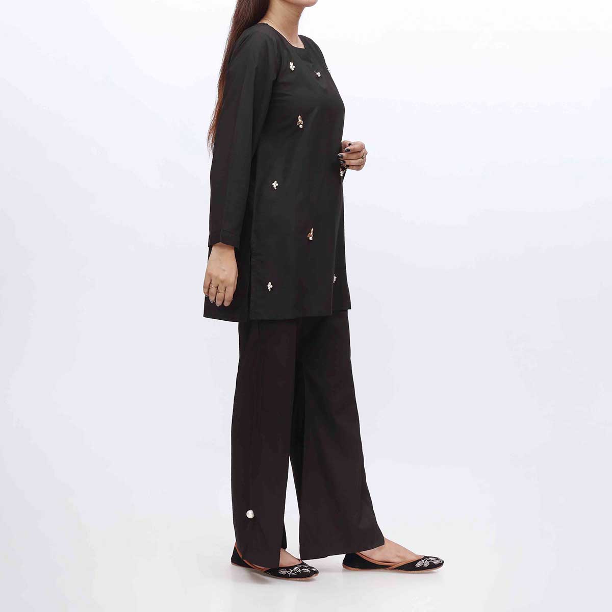 2PC- Embellished Wash & Wear Shirt With Trouser PW3132