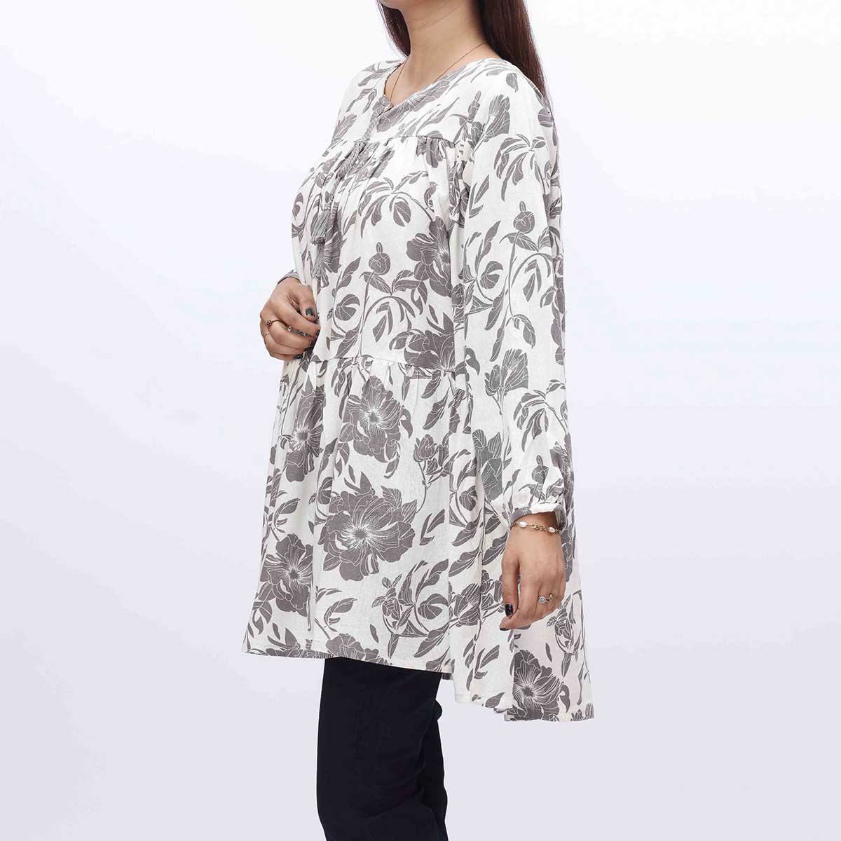 1PC- Printed Flannel Top PW3210