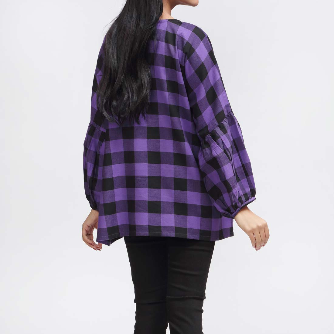 1PC- Flannel Checkered Top PW9044