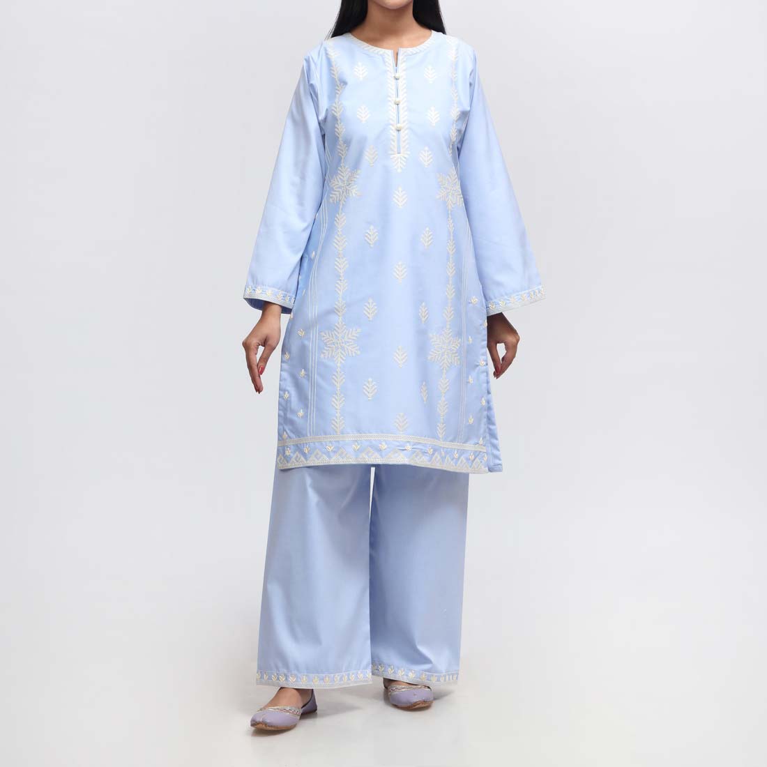 2PC- Embroidered Suit PW9049