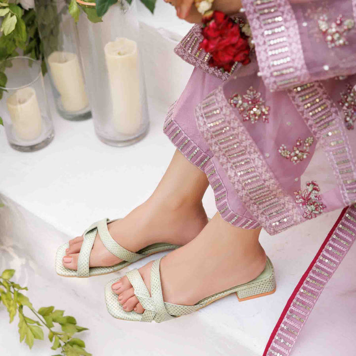 Green Formal Slipper For Ladies