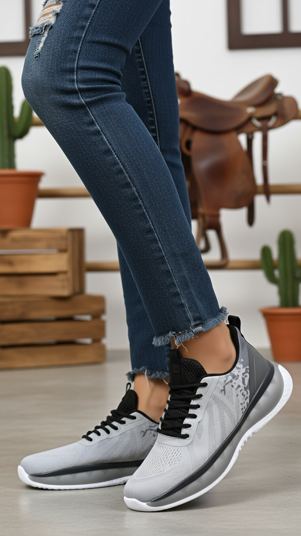 Grey Ladies Casual Sneaker AT7345