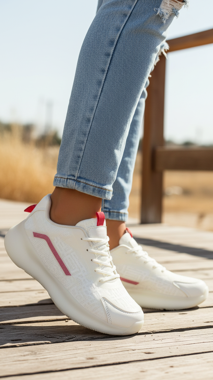 White Casual Sneaker For Women AT7347