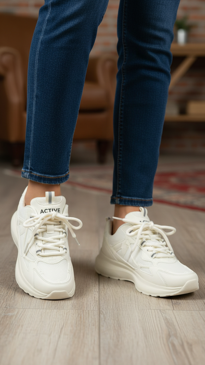 White Casual Sneaker For Ladies AT7350