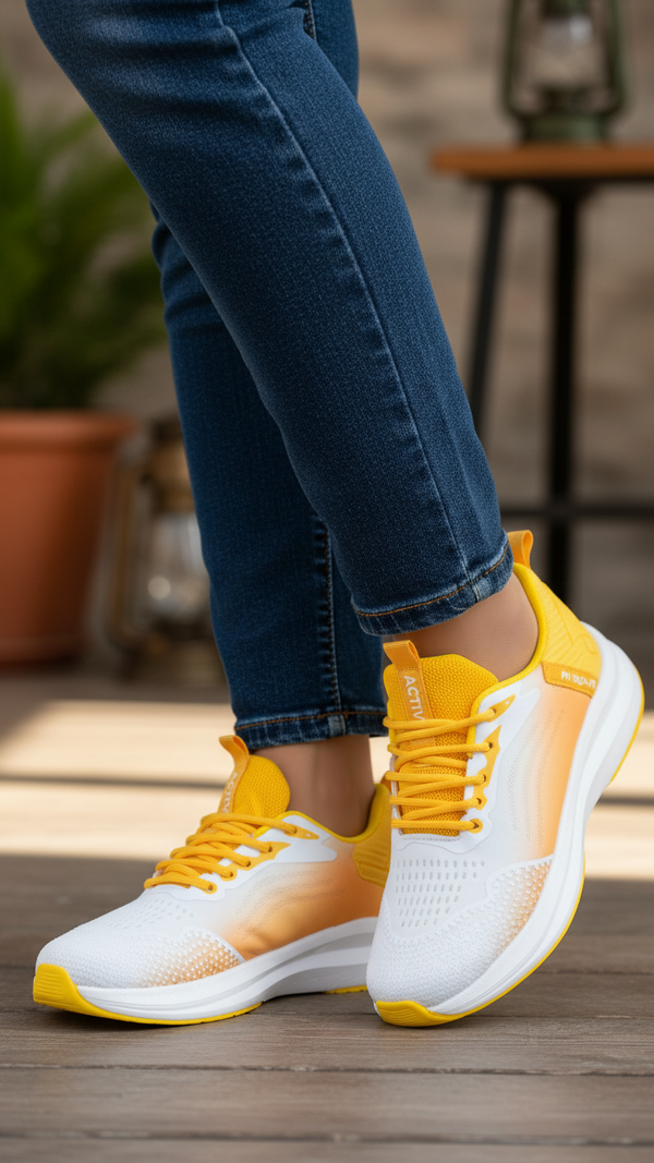 Yellow Casual Sneaker For Ladies AT7357