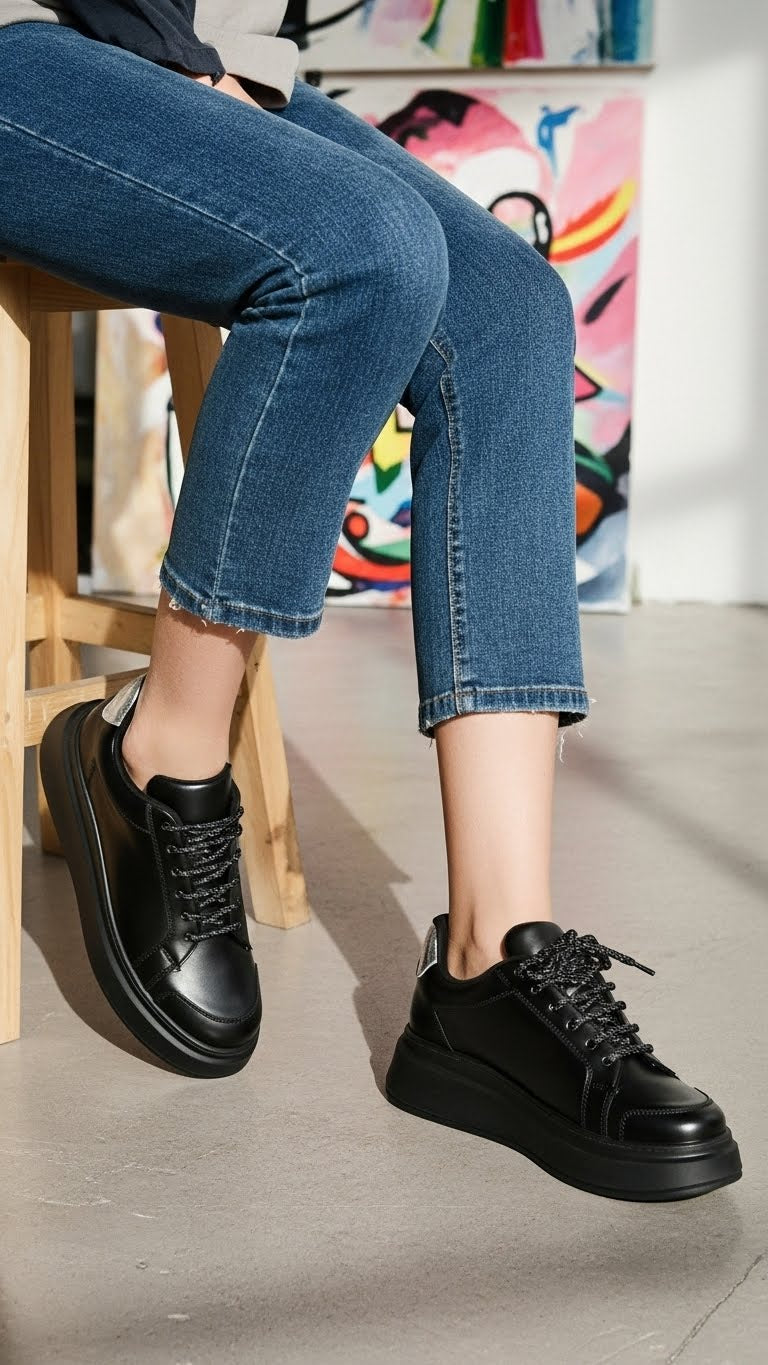 Black Casual Sneaker For Women AT7364