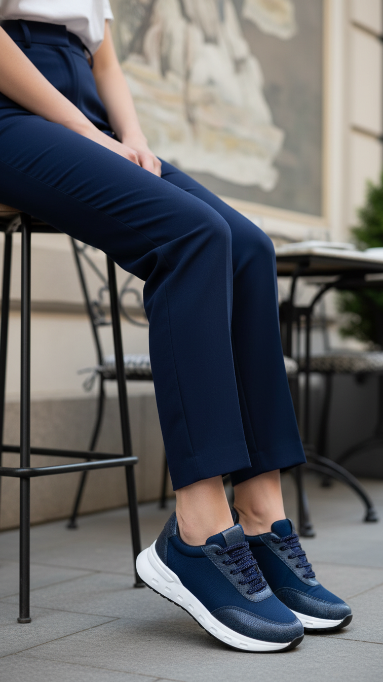 Navy Casual Sneaker For Women AT7372