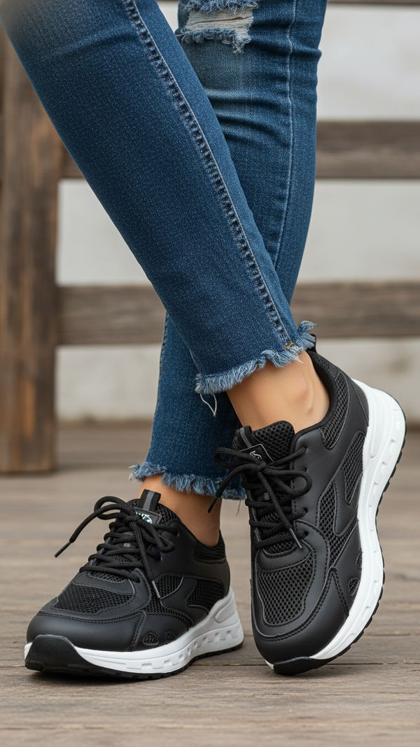 Black Casual Sneaker For Ladies AT7379