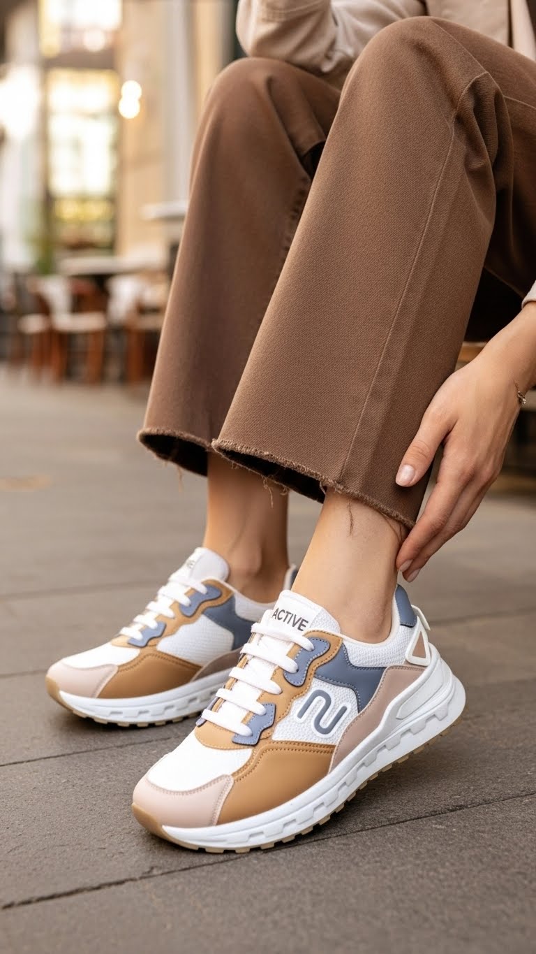 Beige Casual Sneaker For Women AT7384