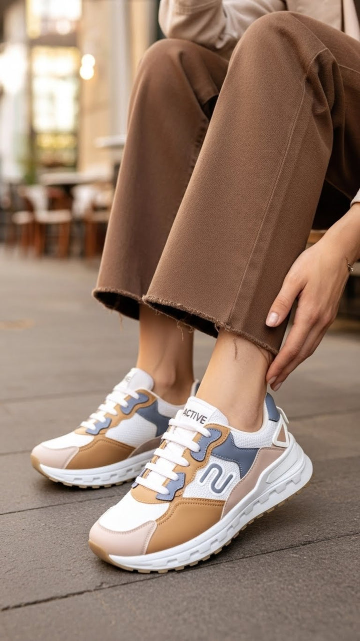 Beige Casual Sneaker For Women AT7384