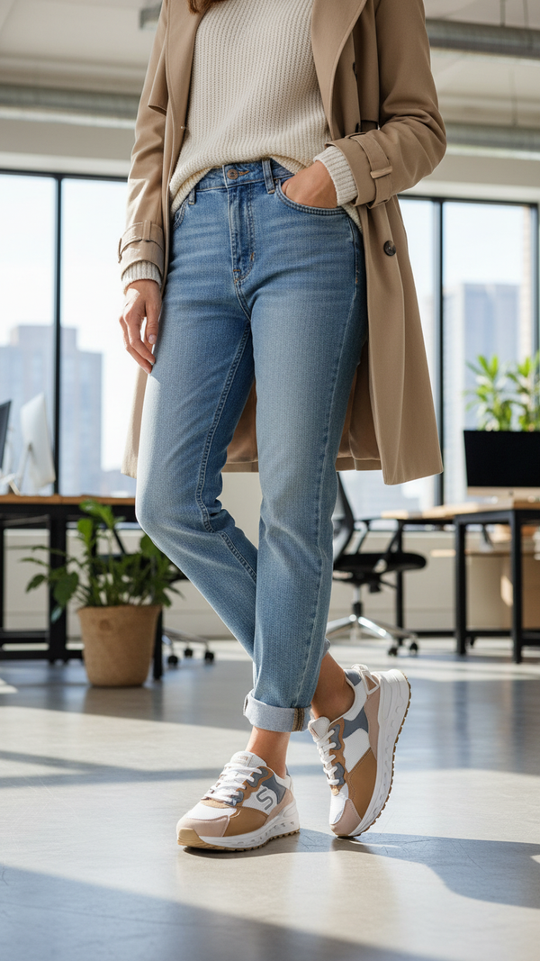 Beige Casual Sneaker For Women AT7384