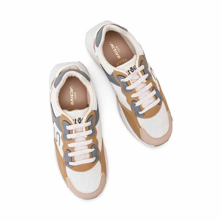 Beige Casual Sneaker For Women AT7384