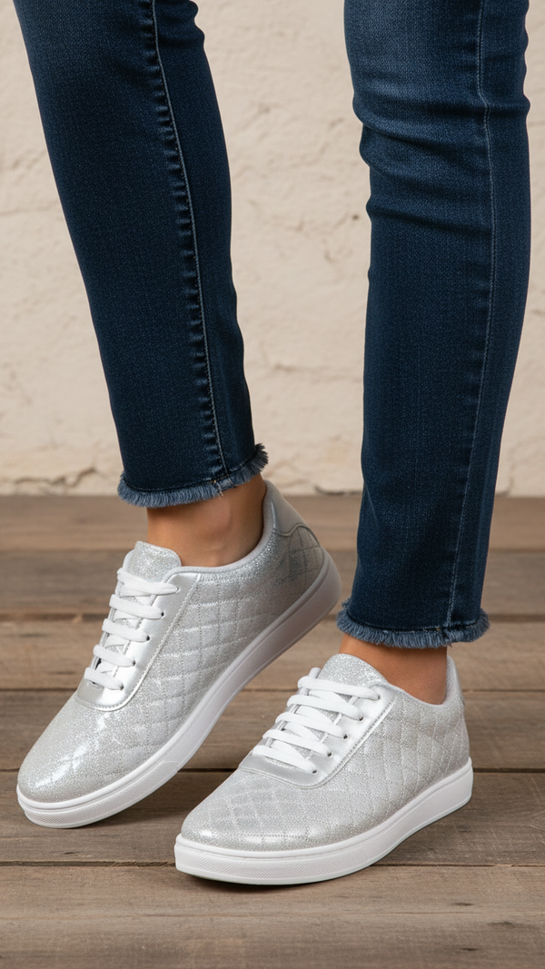 Silver Casual Women Sneaker AT7406