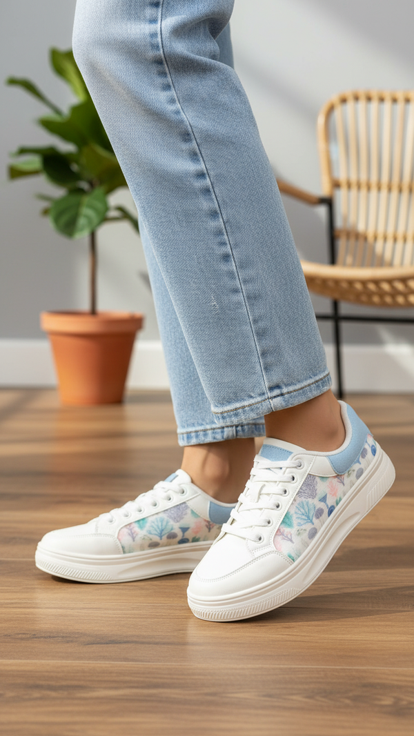 White Casual Sneaker For Women AT7409