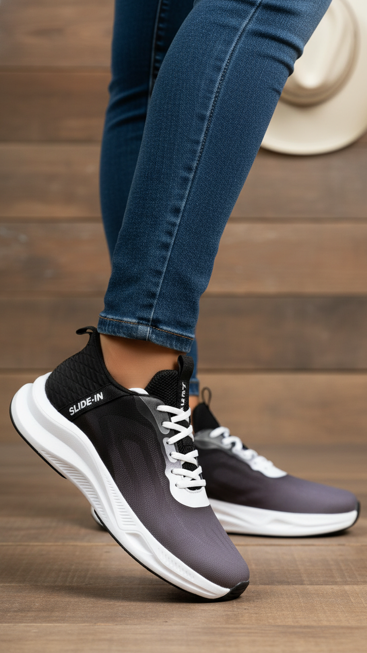 Black Casual Sneaker For Women AT7413