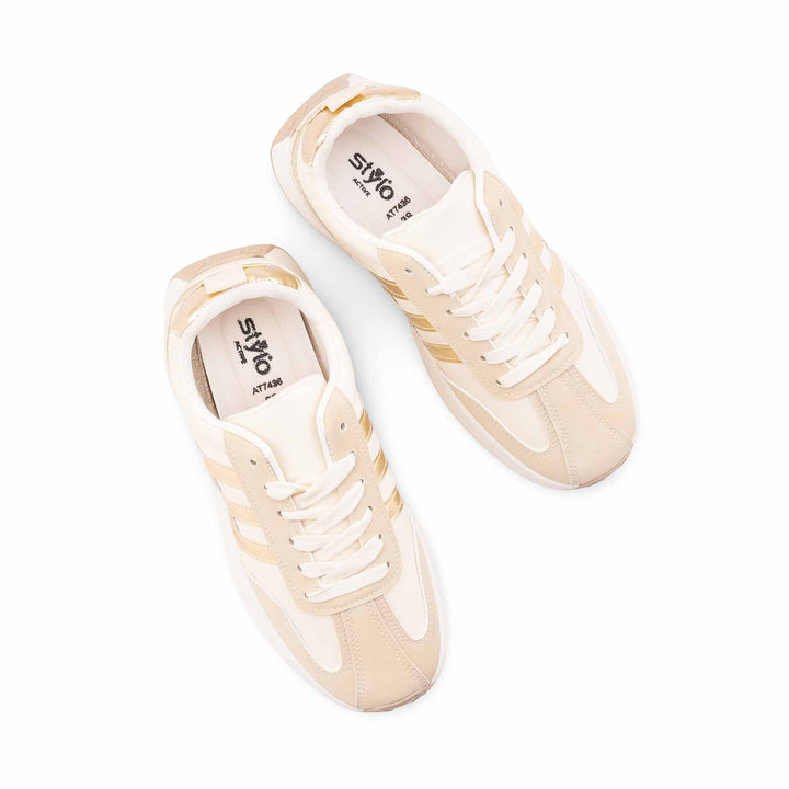 Beige Casual Sneaker For Ladies AT7436