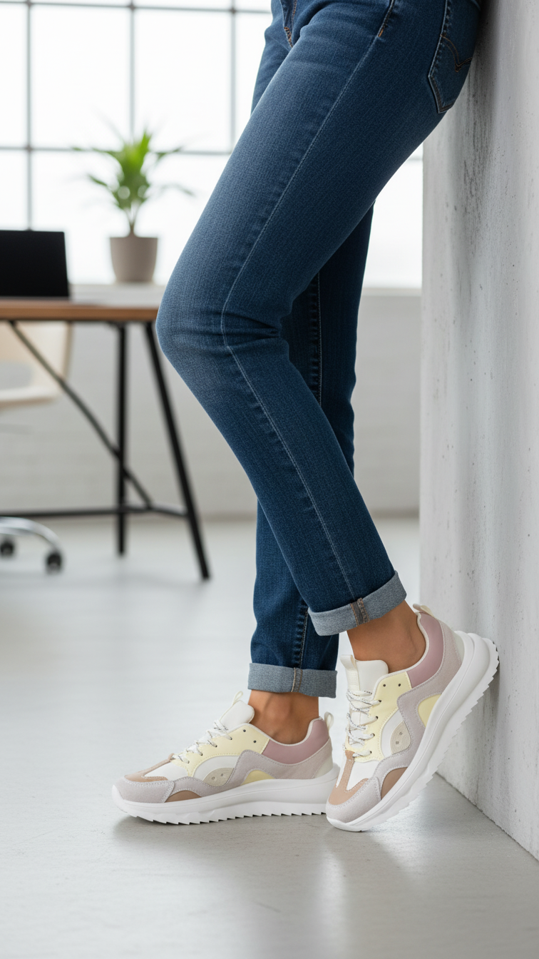 Beige Sneaker For Ladies AT7443