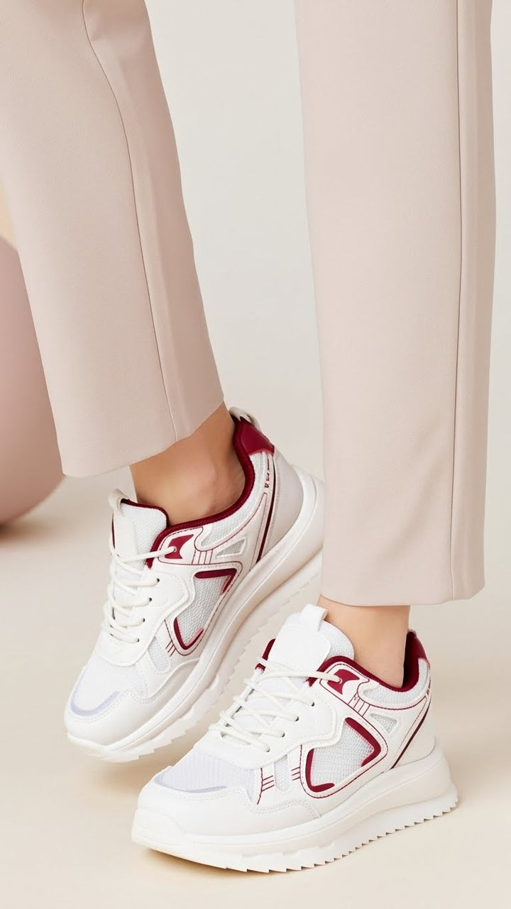 Red Casual Sneaker For Ladies AT7447