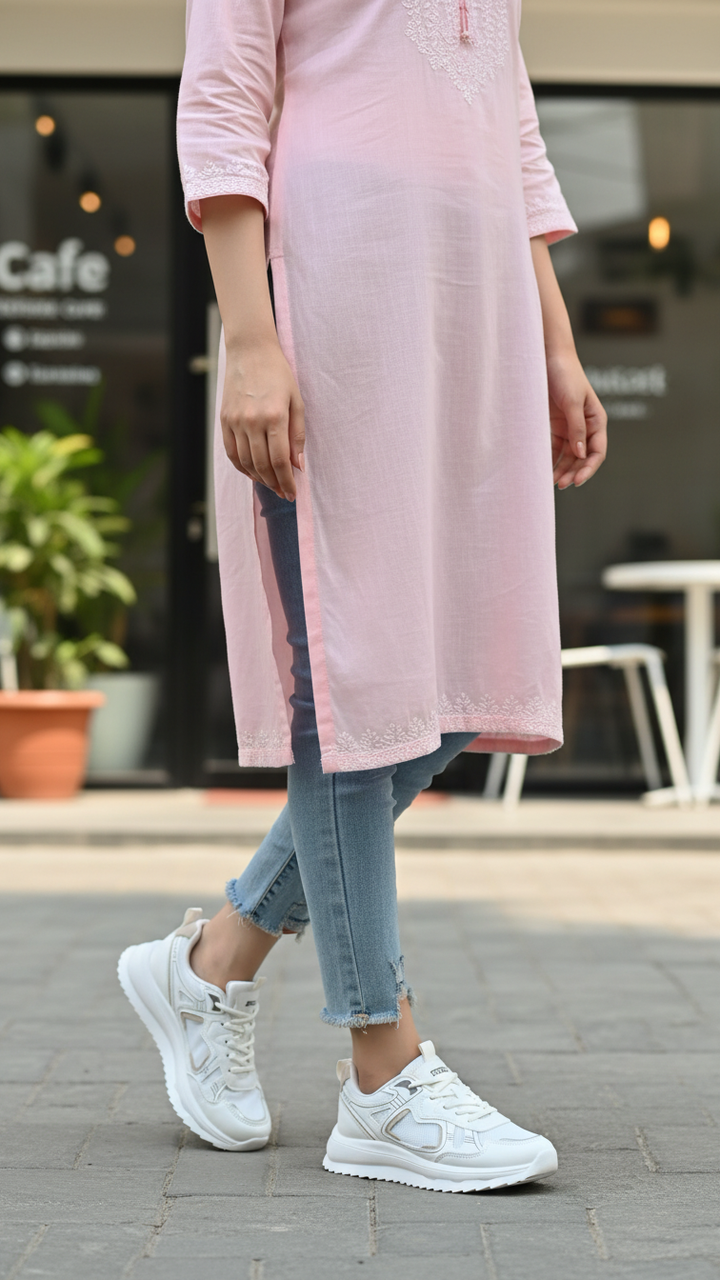 Beige Casual Sneaker For Ladies AT7447