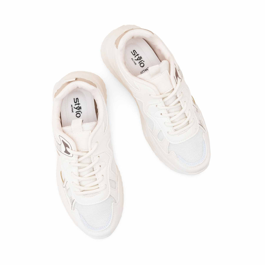 Beige Casual Sneaker For Ladies AT7447