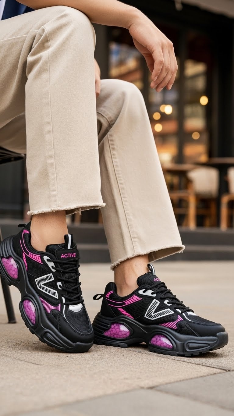 Black Casual Sneaker For Women AT7449