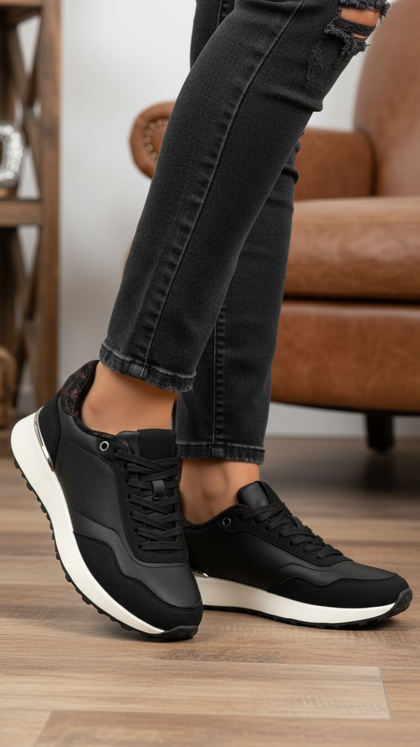 Black Casual Sneaker For Women AT7450