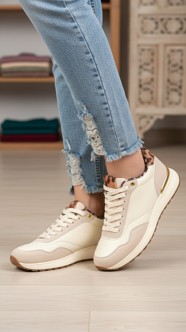 Beige Casual Sneaker For Women AT7450