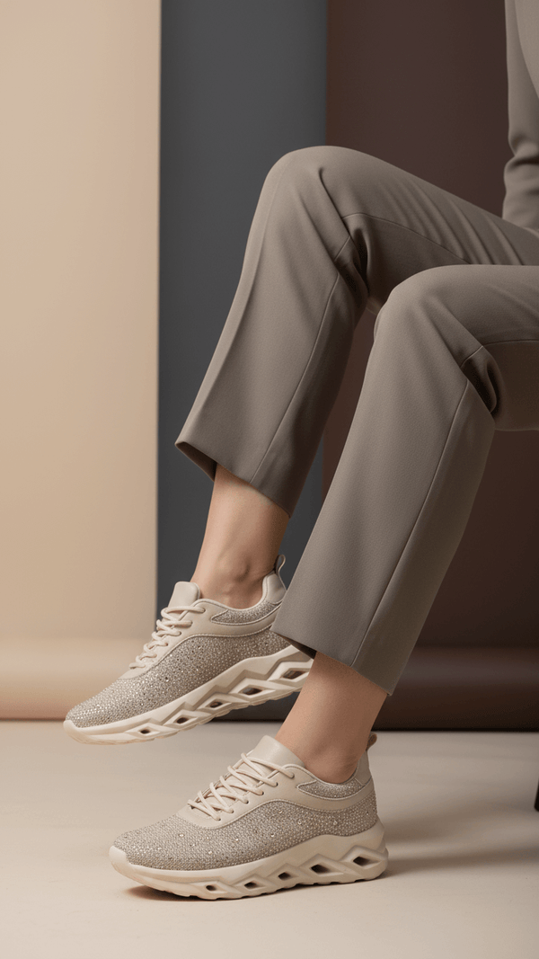 Golden Casual Sneaker For Ladies AT7451