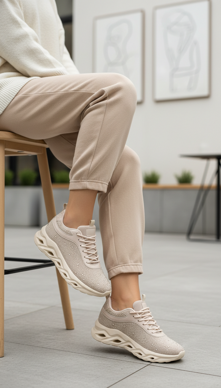 Golden Casual Sneaker For Ladies AT7451