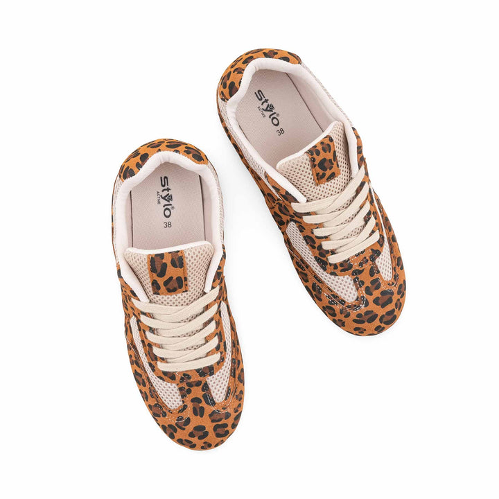 Brown Athleisure Sneaker For Ladies AT7463