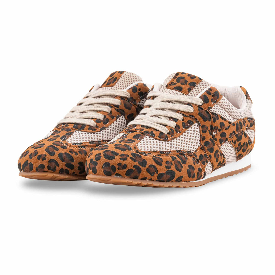 Brown Athleisure Sneaker For Ladies AT7463