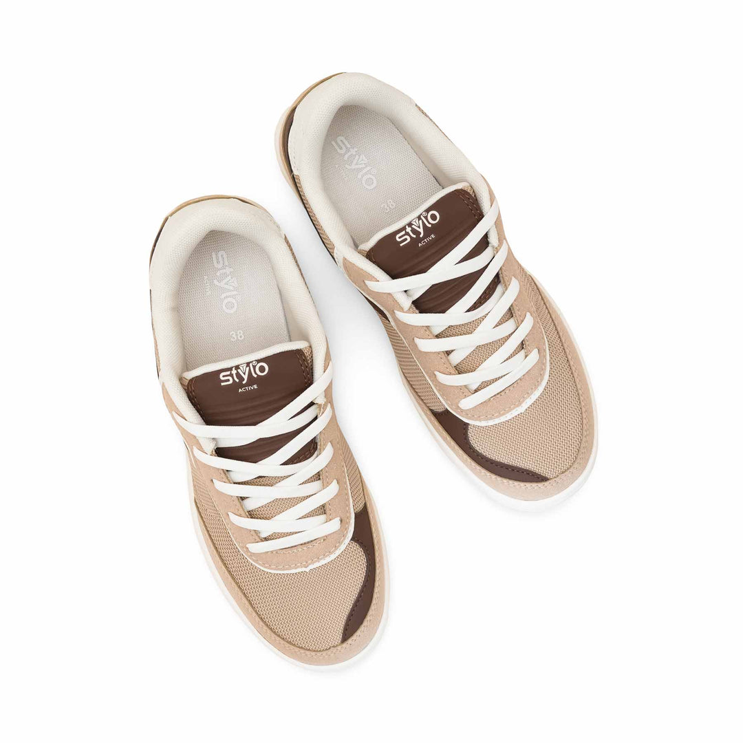 Beige Casual Sneaker For Ladies AT7466