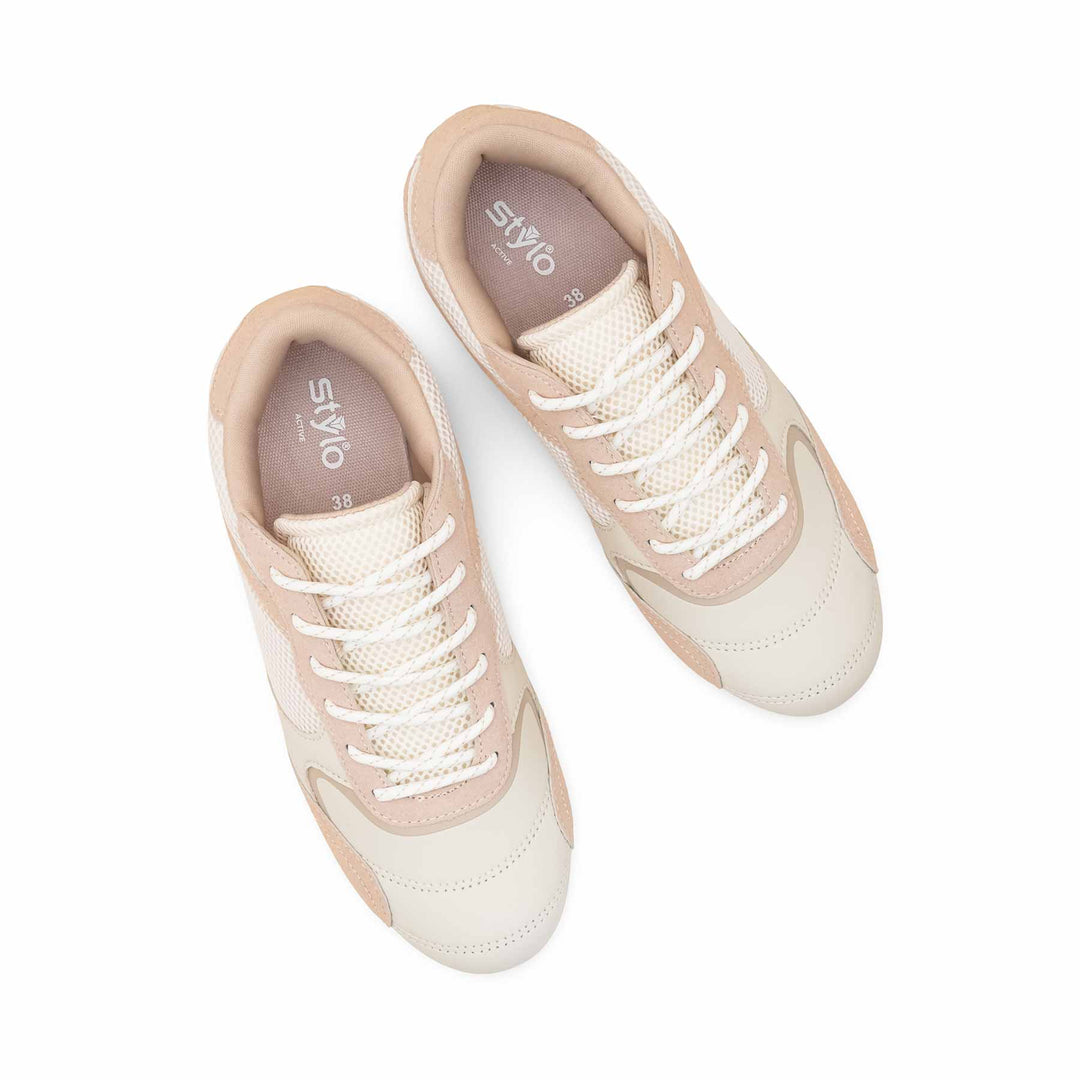 Beige Casual Sneaker For Ladies AT7467