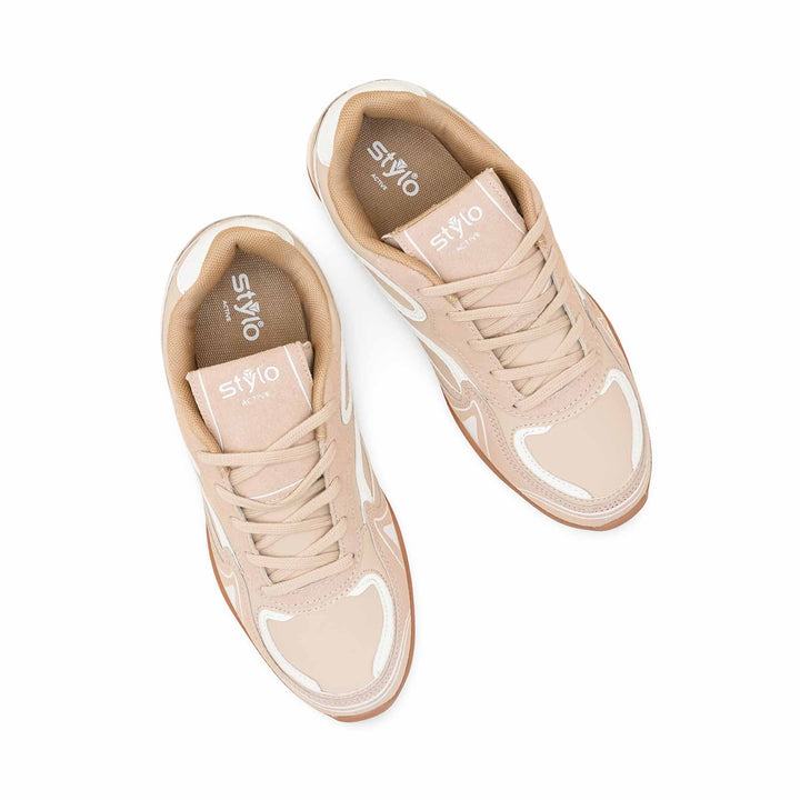 Beige Casual Sneaker For Ladies AT7468
