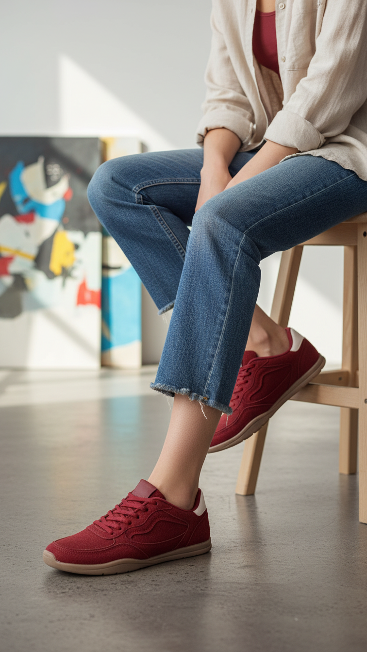 Maroon Casual Sneaker For Ladies AT7469