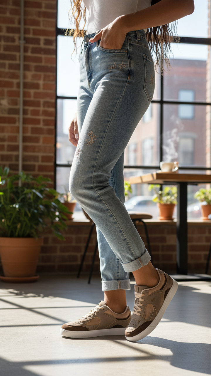 Beige Casual Sneaker for Ladies AT7476