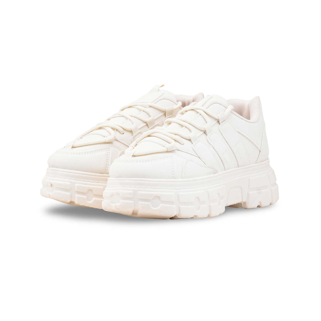 Beige Casual Sneaker For Ladies AT7484