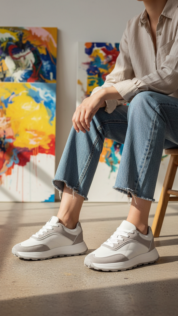 Grey Casual Sneaker For Ladies AT7487