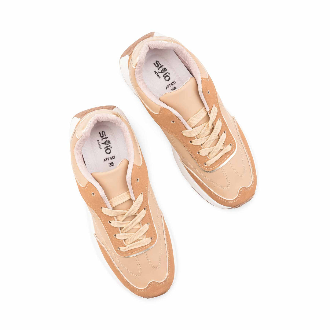 Beige Casual Sneaker For Ladies AT7487