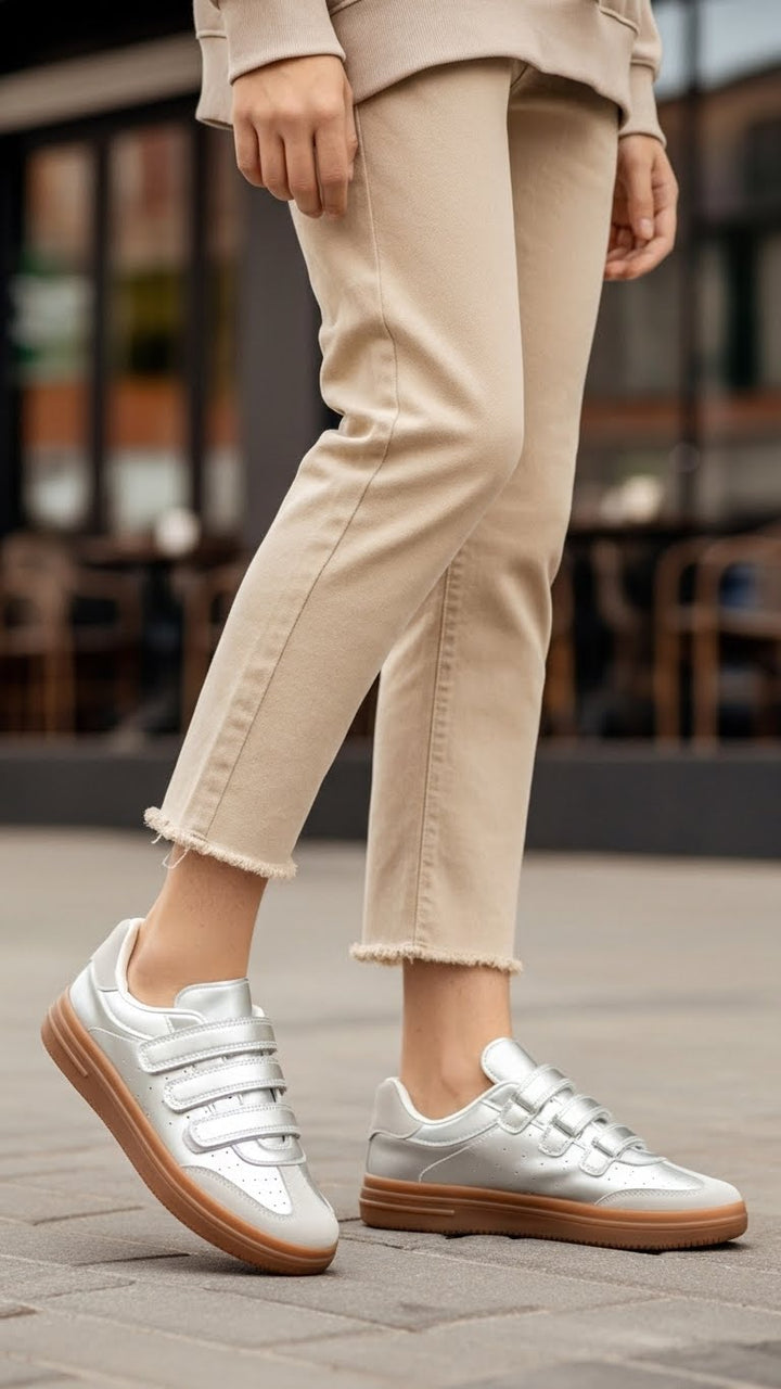 Silver Casual Women Sneaker AT7490