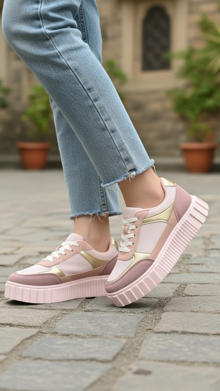Peach Casual Sneaker For Ladies AT7491