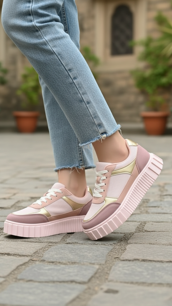 Peach Casual Sneaker For Ladies AT7491