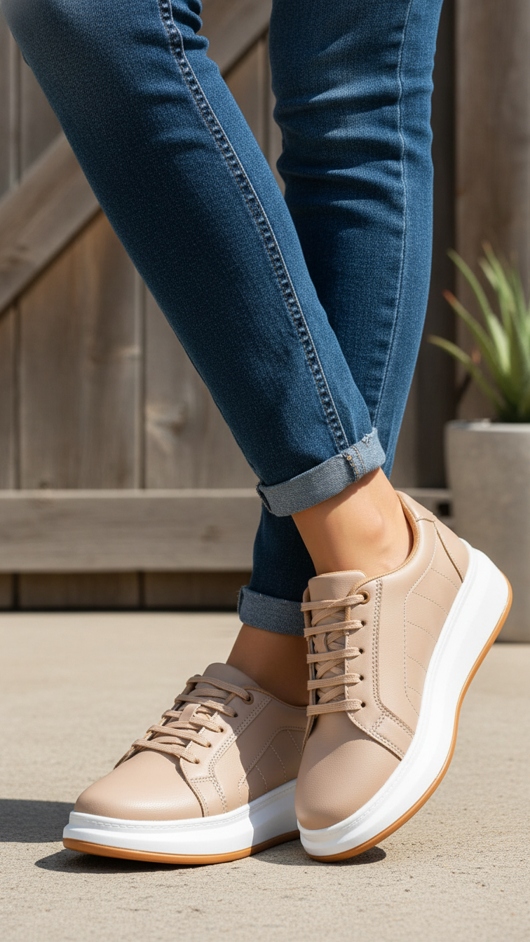 Beige Casual Women Sneaker AT7493
