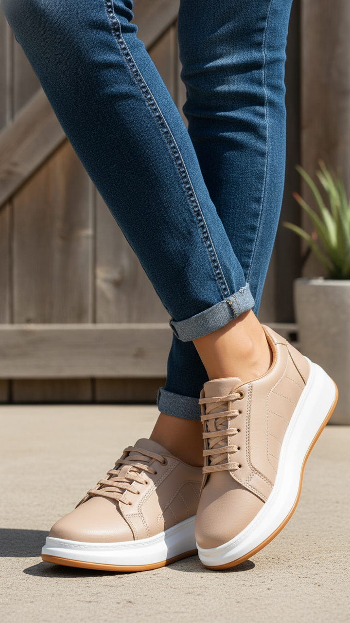 Beige Casual Women Sneaker AT7493